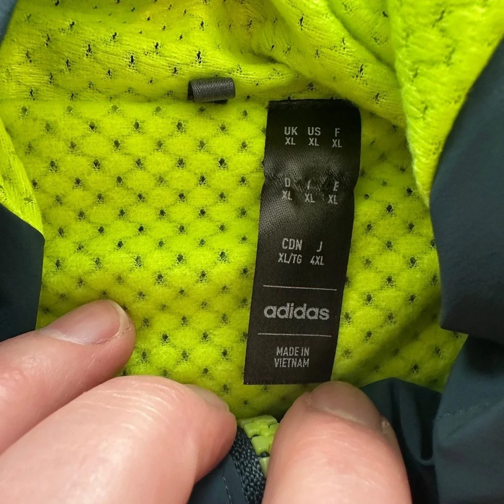 Adidas Ultimate365 Tour WIND.RDY Golf Vest Hooded Arctic Night Neon Green Men XL